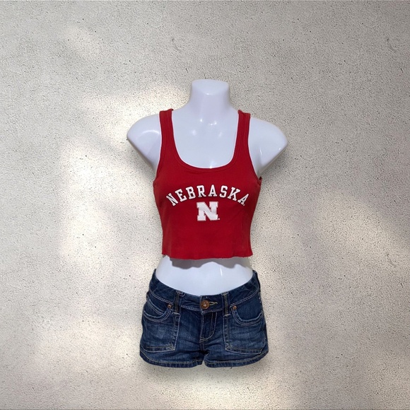 Nebraska Red Cropped Tank Top - Picture 1 of 5